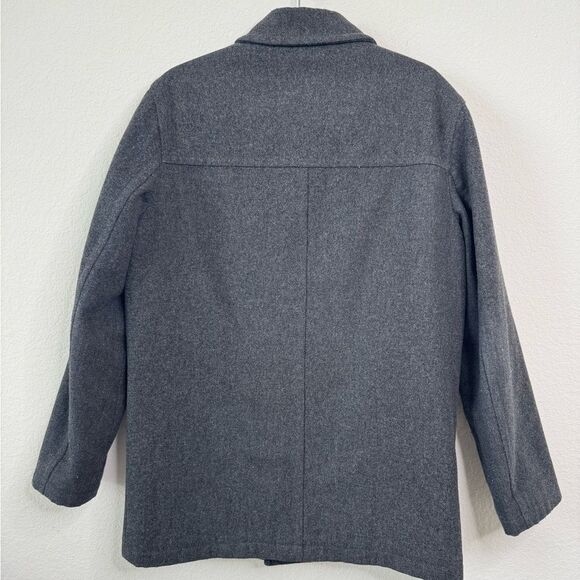J.Crew Men’s S Wool Blend Gray Button Front Lined Winter Topcoat Overcoat Jacket - Picture 9 of 9